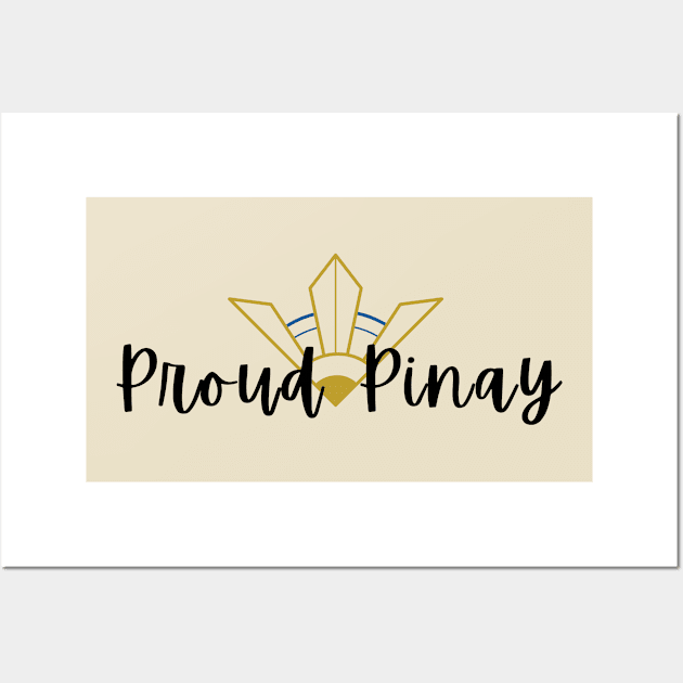 Pinoy Pride Proud Pinay Statement Simple Design Wall Art by CatheBelan